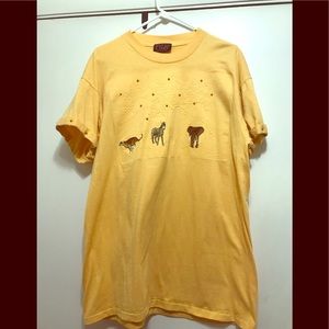 Embroidered Yellow studded T-Shirt